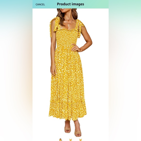 NWT size L midi yellow dress - Picture 2 of 2